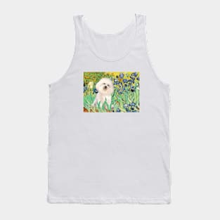 Bichon Frise in Van Gogh's Irises Masterpiece Tank Top